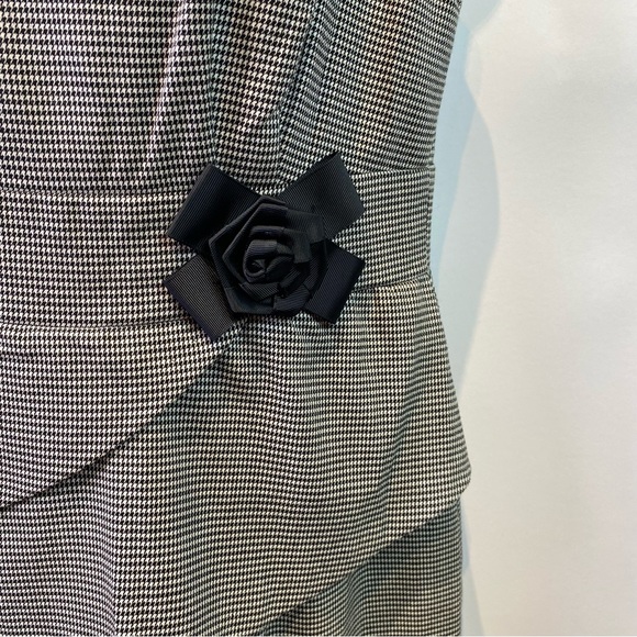Connected Apparel Womens Dress Houndstooth Bow Rosette Sleeveless Sz 10 NWT - Picture 2 of 10